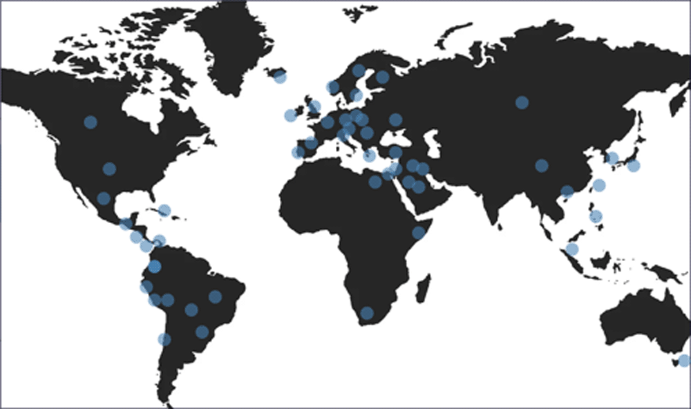 World Map of DBT reach