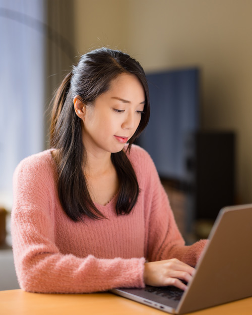 Female student participating in BTech Foundational DBT training course online